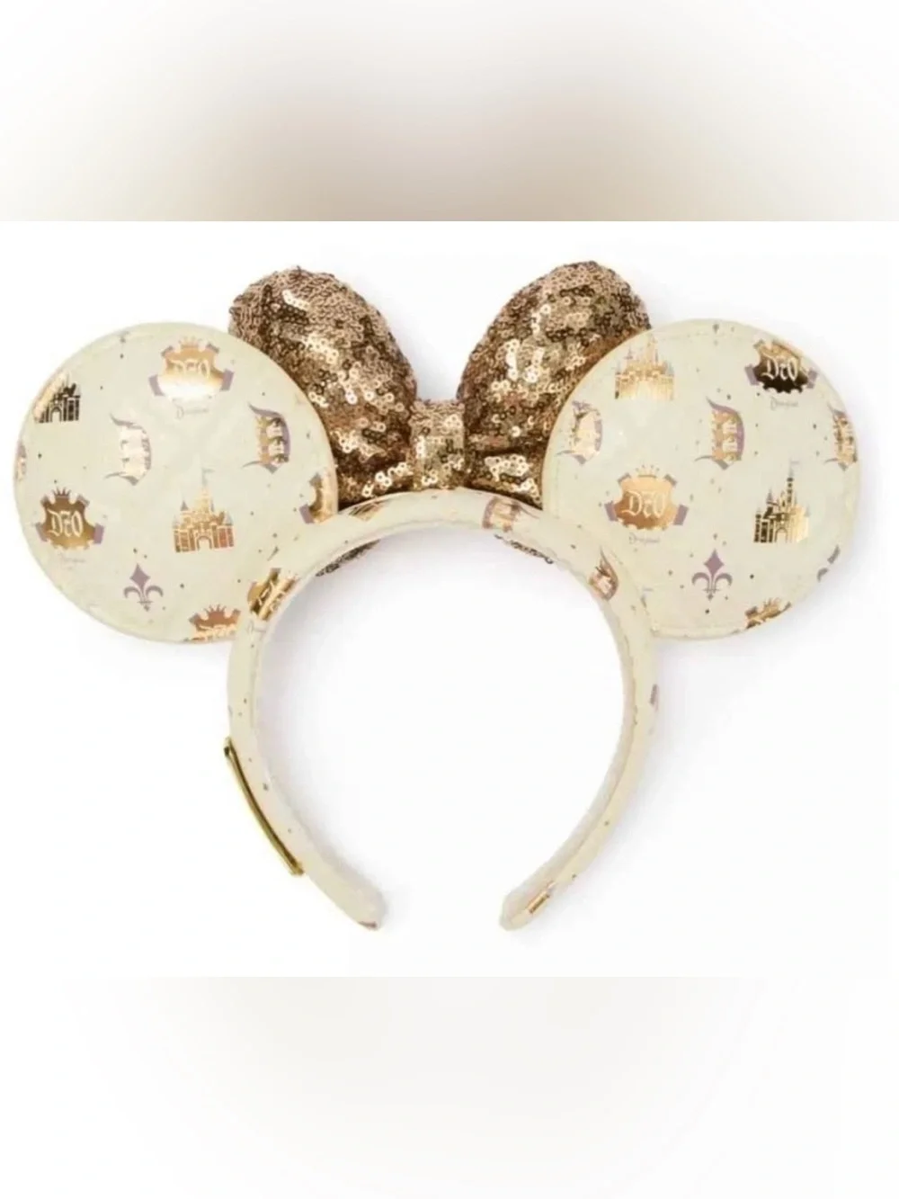Disneyland 70th Anniversary Celebration Gold  Castle Sequin Ears  NWT